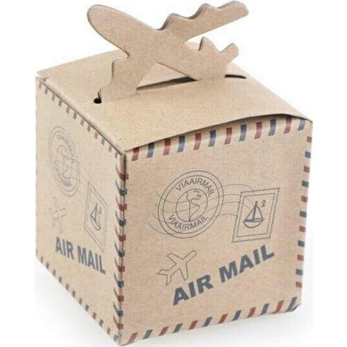 Mini Vintage Aircraft Kraft Paper Candy Box Wedding Favor Gift Candy Boxes for Wedding Baby Shower Birthday Party Supplies