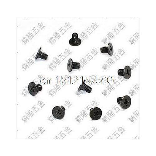 200pcs/lot Laptop screws, M2*3 flat head screw with black zinc computer screw