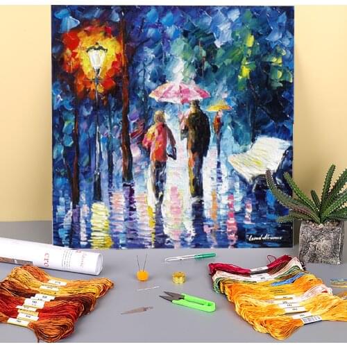 From The Rain Printed 11CT Cross-Stitch Embroidery Complete Kit DMC Threads Handicraft Handiwork Needlework Knitting Needle