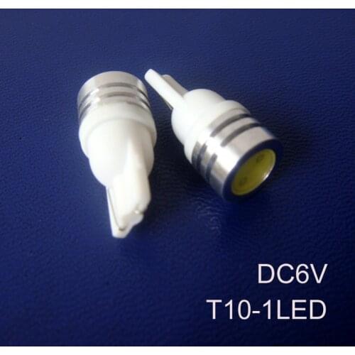 High quality 6V 1W T10 Wedge Led Bulb Lamp Light,High power 1w 6.3v w5w 168 194 501 Led Warning Lights free shipping 5pcs/lot
