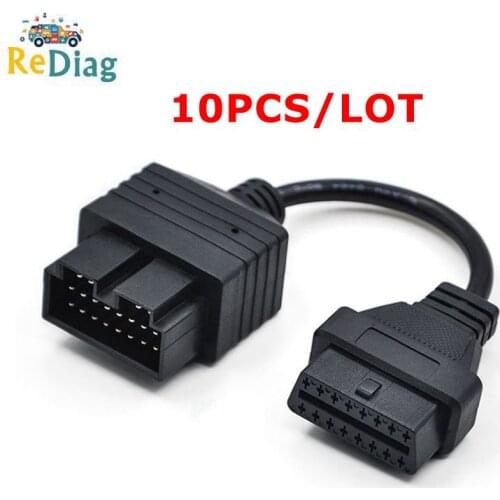 High Quality Diagnostic Cable OBD 20 pin to OBD2 16pin Car Diagnostics Adapter 20 pin for KIA 20pin OBD2 Car Connector 10PCS/LOT