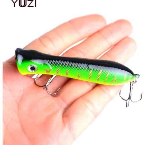 YUZI 2018 New Popper Wobbler Fishing lure With 6# hooks 8cm12g floating crankbait artificial bait poper pesca carp pike 1pcs