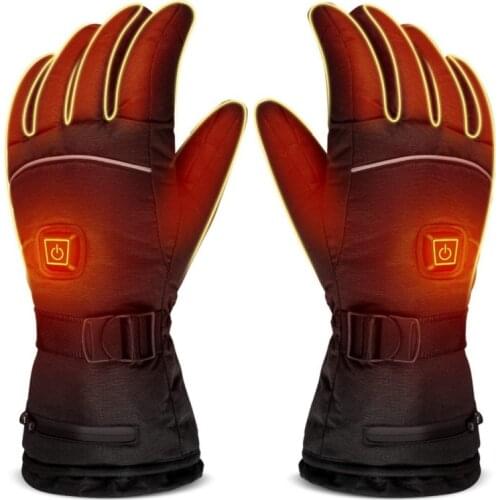 Winter Thermal Gloves Waterproof Electric Heated Gloves Battery Powered For Ski Climbing Heating Gloves