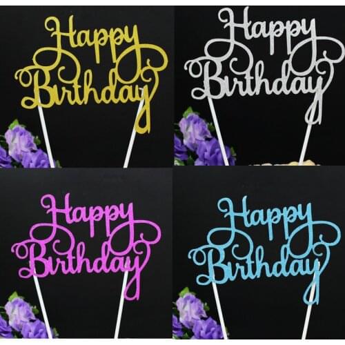 1 Pcs Cake Flag Cupcake Toppers Birthday Party Decorations Boy Girl Baby Cake Topper Happy Birthday Cupcake Toppers Party Decor