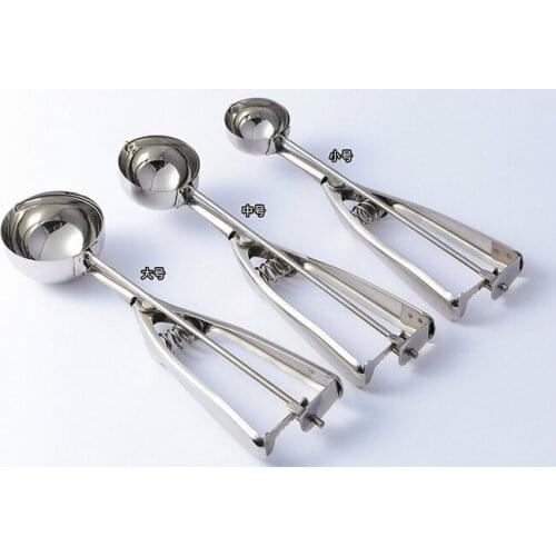 1PC Ice Cream Spoon Useful Stainless steel Ice Cream Scoop Cookies Dough Disher Spoon Watermelon Spoon OK 0279