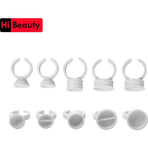 100pcs/set Disposable Separated Plastic White Tattoo Supplies Permanent Makeup Eyebrow Lip Tattoo Pigment Container Ring Ink Cup