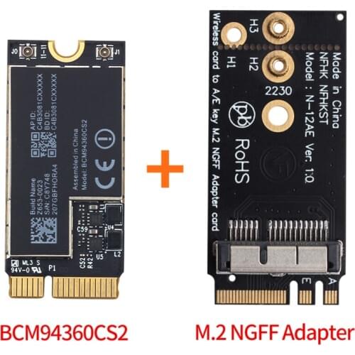 1200Mbps BCM94360CS2 Wireless Wifi Card Bluetooth 4.0 802.11ac Hackintosh MacOS For Air 11" A1465 13" A1466 2013 MD711LL/A MD760