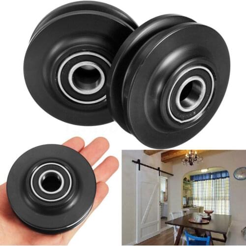 2PCS/lot Bathroom double bearing barn door pulley American sliding door pulley cabinet window pulley Door Runner Sliding Shower