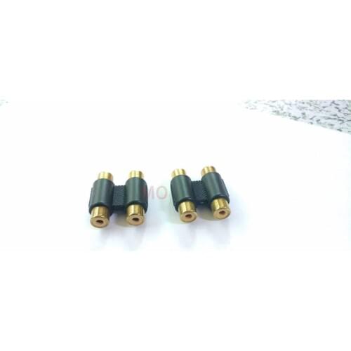 2pcs GOLD Double 2 x RCA Phono Coupler Female to Female Audio Video Adaptor