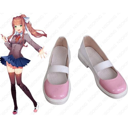 2018 Doki Doki Literature Club Monika Cosplay shoes anime boots