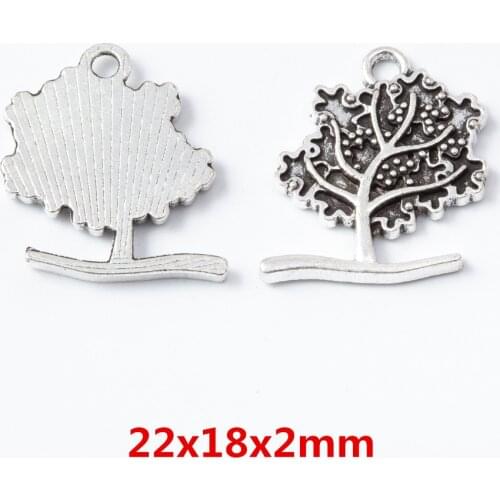 25 pieces of retro metal zinc alloy tree pendant pendant for DIY handmade jewelry necklace making 6697
