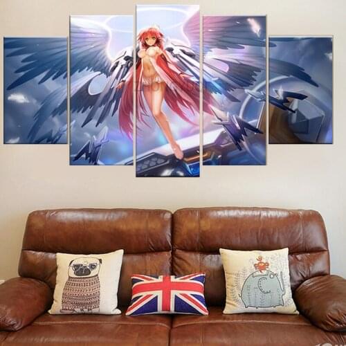 5 Panel Sora No Otoshimono Ikaros Icarus Animation Canvas Printed Painting Living Room Wall Decor Picture Works Poster Wholesale