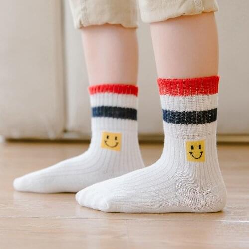 5 Pairs Lot Children Cotton Socks With Inscriptions Print Drawings Kid Girl Boy Baby Toddlers Funny Cute Happy Anime Kawaii Sock