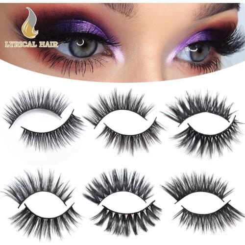 5 Pairs 3D Faux Mink Eyelashes Thick Long Wispy Cross Fluffy False Lash Extensions Full Volume Handmade False Strip Lash Natural