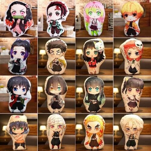 Anime Devils Blade Manga Peripheral Sofa Cushion Pillow Demon Slayer Kimetsu No Yaiba Tanjirou Nezuko Stuffed Plush Doll Toys