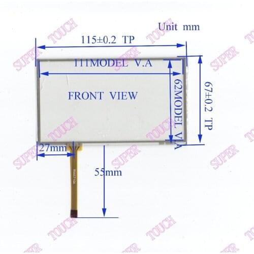 ZhiYuSun 115mm*67mm RXA050007 4-wire5inch for GPS Car 115*67 welding resistive touch screen GPS navigation device compatible
