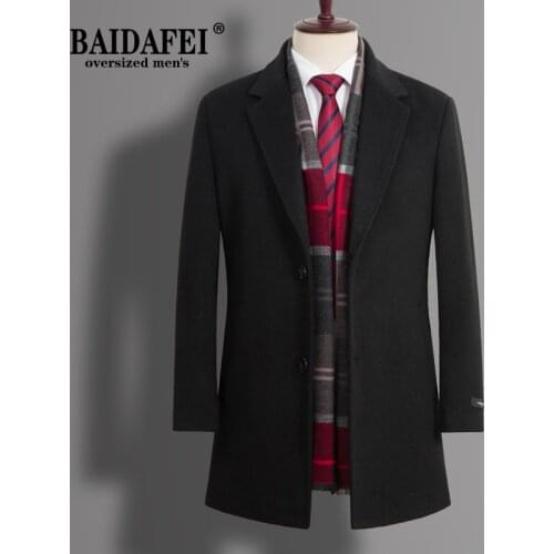 BAIDAFEI Mens Long Coats