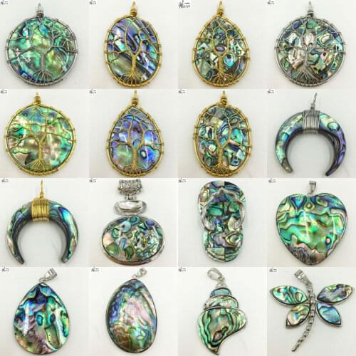 Free Shipping Women Fashion Jewelry New Zealand Abalone Shell Pendant Bead WFH589