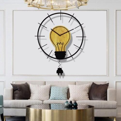 Bulb Wall Clock часы настенные Nordic Style Light Luxury Living Room Personality Creativity Contracted Decorative art Clocks