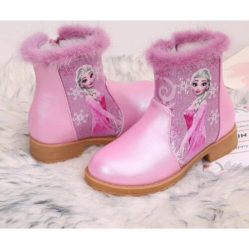 Children Cartoon Frozen Boots Autumn Winter New 2021 Princess Boots Girls Fashion Elsa Princess Children Sneakers Sport Shoes