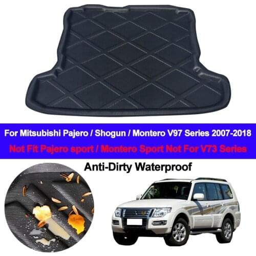 For Mitsubishi Pajero Shogun Montero V97 2007 - 2018 Car Rear Boot Cargo Liner Tray Trunk Luggage Floor Mats Carpets Pad 2017