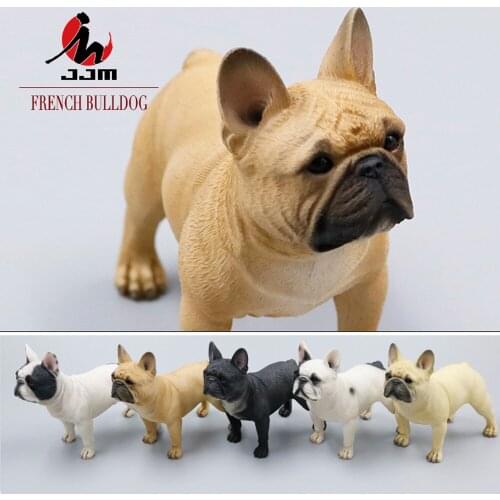 JJM 1/6 Stand French Bulldog Dog Pet Figure Toy Car Decor Animal Collector Adult Kids Gift Resin Animal Dog Pet Model Collection