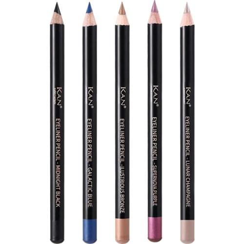 KAN Professional Glide Eyeliner Pencil 5pcs Long-lasting Waterproof Eyeliner Pencil Rich Metallic Color Makeup Eyeliner Pencil