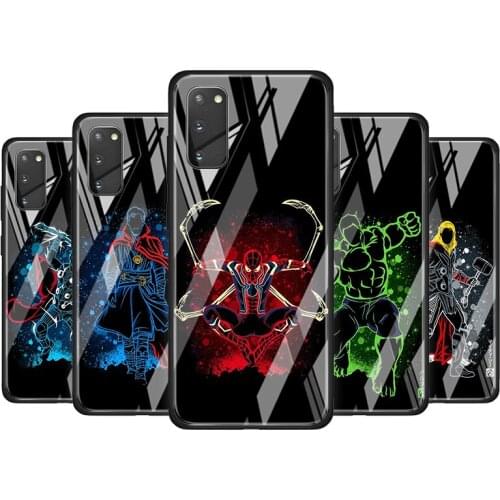 Marvel Cool Superhero Tempered Glass Cover For Samsung Galaxy S20 S10 S9 S8 S10E FE Ultra Plus Lite 5G Phone Case