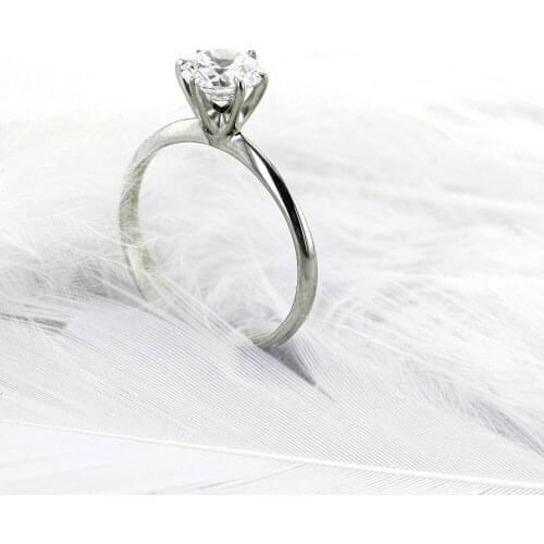 Solid 14k Gold or silver 1ct DF Moissanite Engagement Round Brilliant Cut 6.5mm Lab Grow Diamond Ring Promising Ring For Women