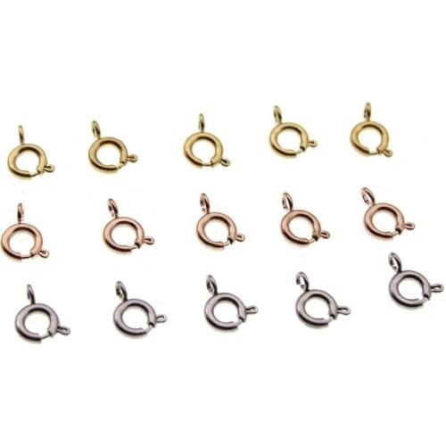 5Pcs/lot 5 8 14 16 18 MM Stainless Steel Round Lobster Clasps Hooks Connector for DIY Jewelry Making Findings Materials Supplies