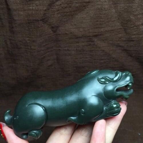 Hetian Yuqing Yuta Qing first-class fine material tiger tiger Shengwei pendant hp10