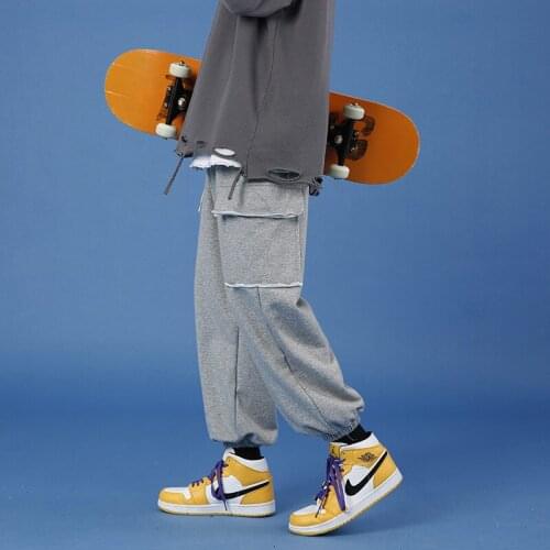 Summer Fashion Loose Mens Pants Thin Pockets 2021 Straight Trend Autum Nine Points Sports Pants All-match Trousers -40