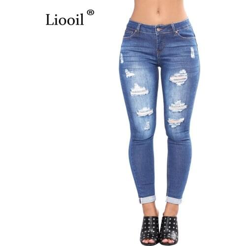 Женские обтягивающие джинсы Liooil China At AliExpress