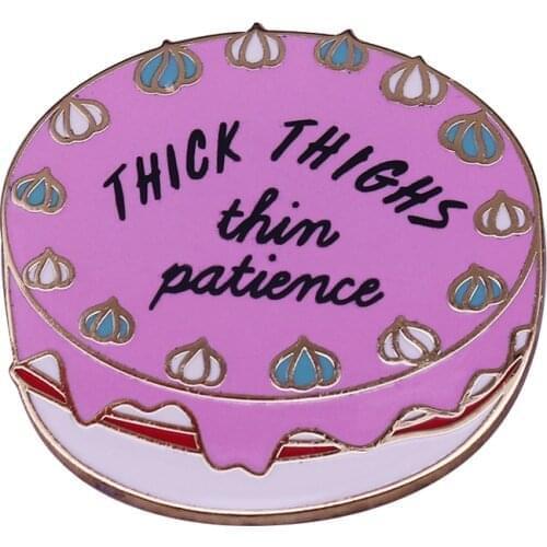 Cute Pastel Cake Badge Humor Sarcastic Quotes Lapel Pin Happy Conversation Starter