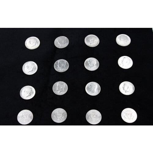 Coin Bomber Magic (Half dollar Coin Version) Magic Tricks Coin Appearing/Disappearing Magie,Close Up,Illusion,Comedy-16pcs