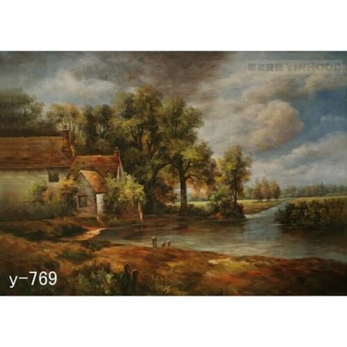 Pro 3m x 6m Hand Painted Muslin Photographers Backdrops, Country View Studio Background, Good Quality