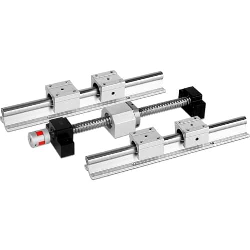 Guide SBR Ball Screw SFU1605 + Supporter BK12 And BF12 + Coupler 8 *10+ 2pcs Linear Guide SBR20 L400mm +4 Pcs SBR20UU