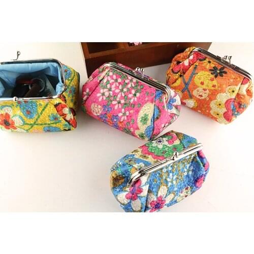 New Fashion Coin Purse Women Lady Retro Vintage Flower Small Wallet Hasp Printing Floral Clutch Bag Good Gift drop shipping 927