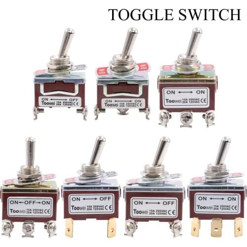 Toggle Switch AC Power Rocker Switch SPST/DPDT/DPST AC 250V 15A 125V 20A
