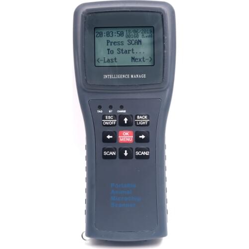 134.2KHz Portable Animal Microchip Scanner Long Range Animal Ear Tag Handheld Reader ISO11785/84 FDX-B