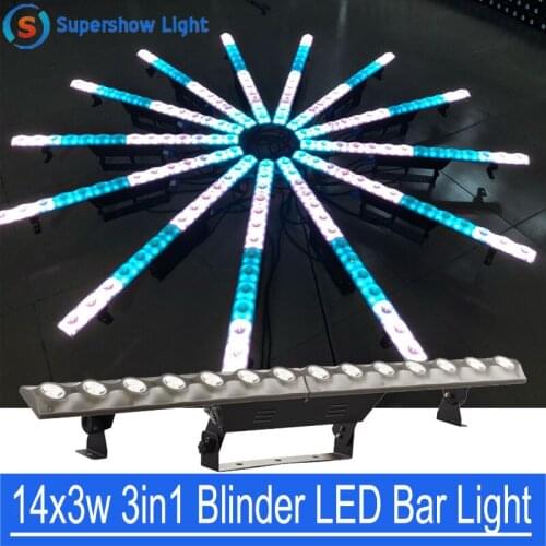 2pcs 14x3W Wash Wall Light DMX Control Wall Washer Stage Lighting RGB 3in1 LED Wash Light for Nightclub Christmas LED Bar Light