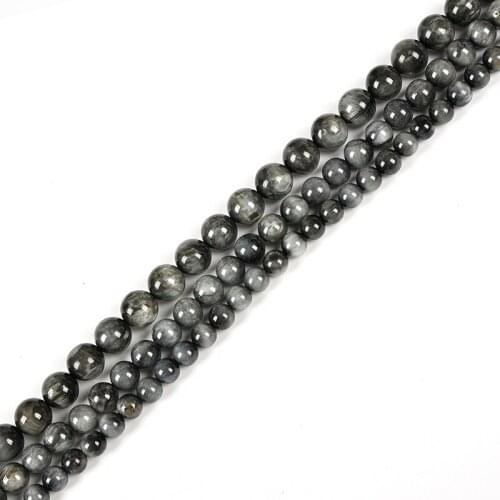 Multicolor Stone Loose Beads Smooth Hawk Eyes Round 6/8/10/12mm Pick Size For Jewelry Bracelets Making Design 15inch H248