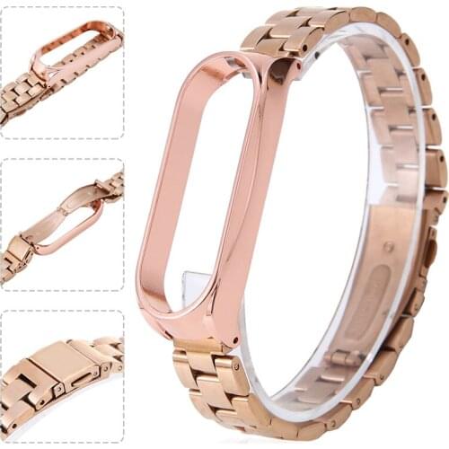 Fashion Steel Watchbands For Xiaomi Mi Band 5 / 5 NFC Accessories Stainless Steel Replacement Wrist Band Women Men Strap