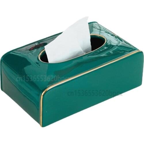 Tissue Boxes Ceramic Paper Holder Napkin Cases Removable Tissue Holder Living-Room Home Office Decorative Tissue Boxes