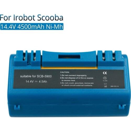 Replacement Rechargeable Battery 14.4V 4500mAh Nimh for iRobot Scooba Vacuum Cleaners 340 34001 350 380 385 390 5800 5900 6000