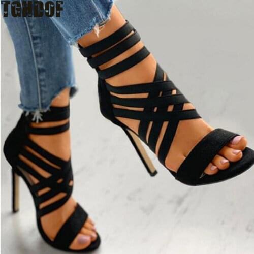 Pumps Women Shoes High Heels Women Sandals 2021 Zipper New Fashion Summer High Heels Sexy Ladies Peep Toe Shoes Women Pumps