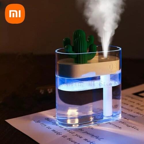XIAOMI 319 Clear Cactus Ultrasonic Air Humidifier 160ML Color Light USB Air Purifier Anion Mist Maker Water Atomizer
