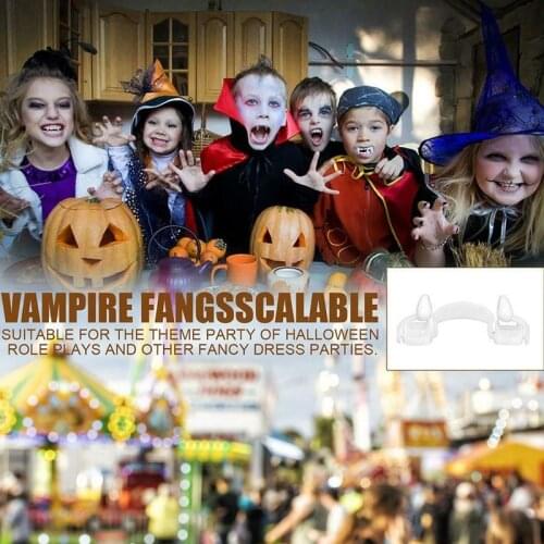 Halloween Vampire Teeth Retractable Dentures Zombie Teeth Small Tiger Teeth Vampire Fangs Retractable Dentures For Adult Kids