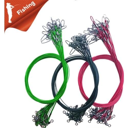 10pcs 50cm long thick steel wire anti-bite line, 1mm diameter front wire sea fishing boat fishing belt rotating accessories