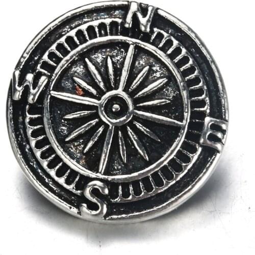 10pcs/lot Black Compass Snap Button Jewelry Ginger Metal 18mm Snap Buttons fit Snap Bracelet Bangles 9901